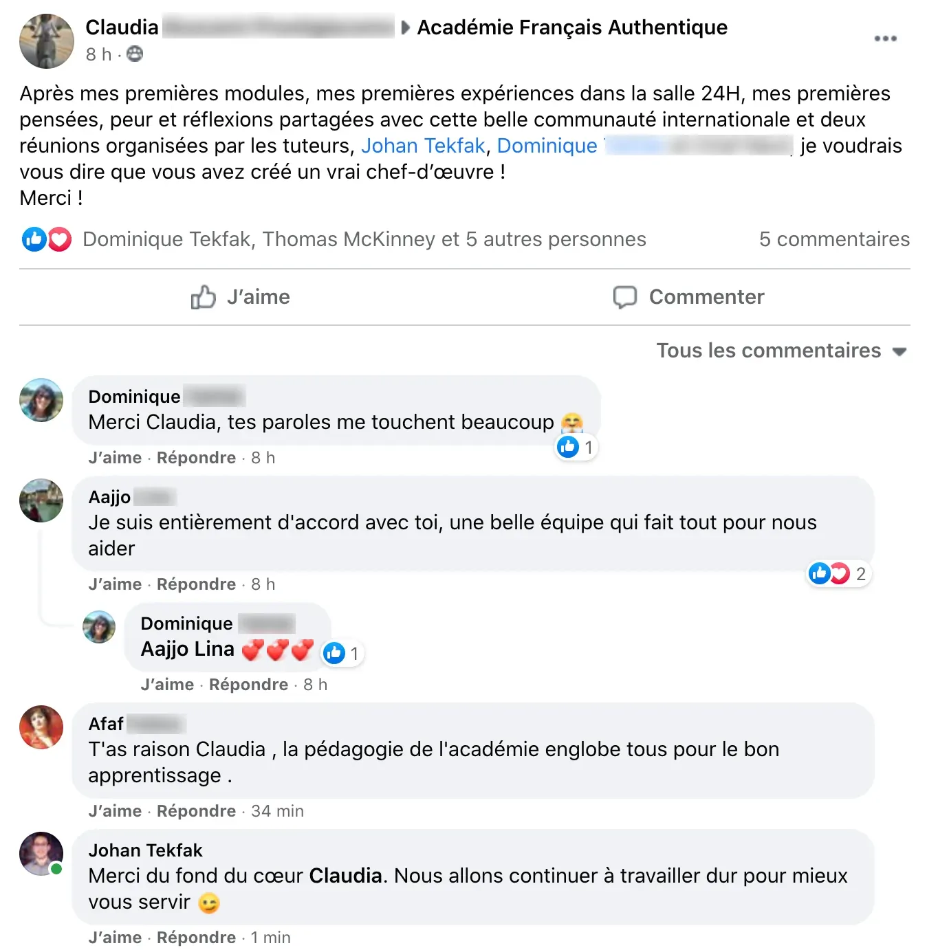 Témoignage d'un membre de l'Académie Français Authentique