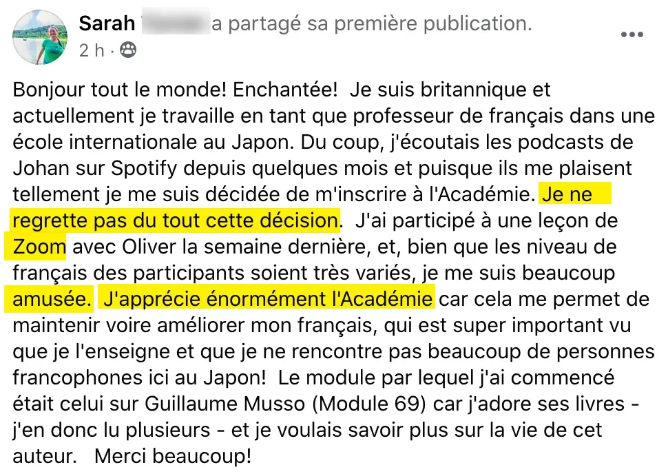 Témoignage d'un membre de l'Académie Français Authentique