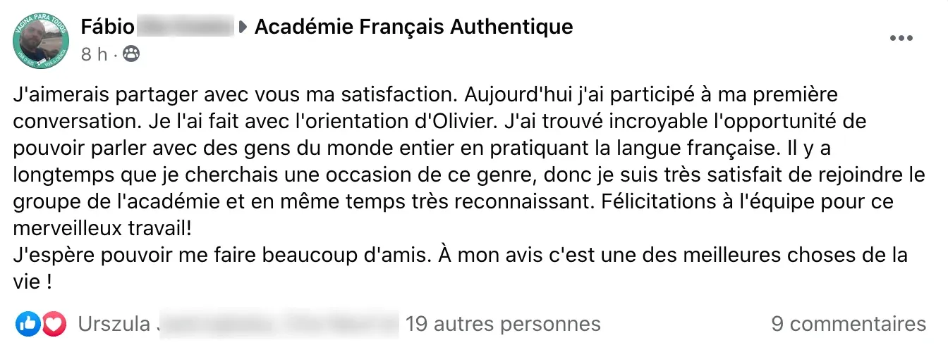 Témoignage d'un membre de l'Académie Français Authentique