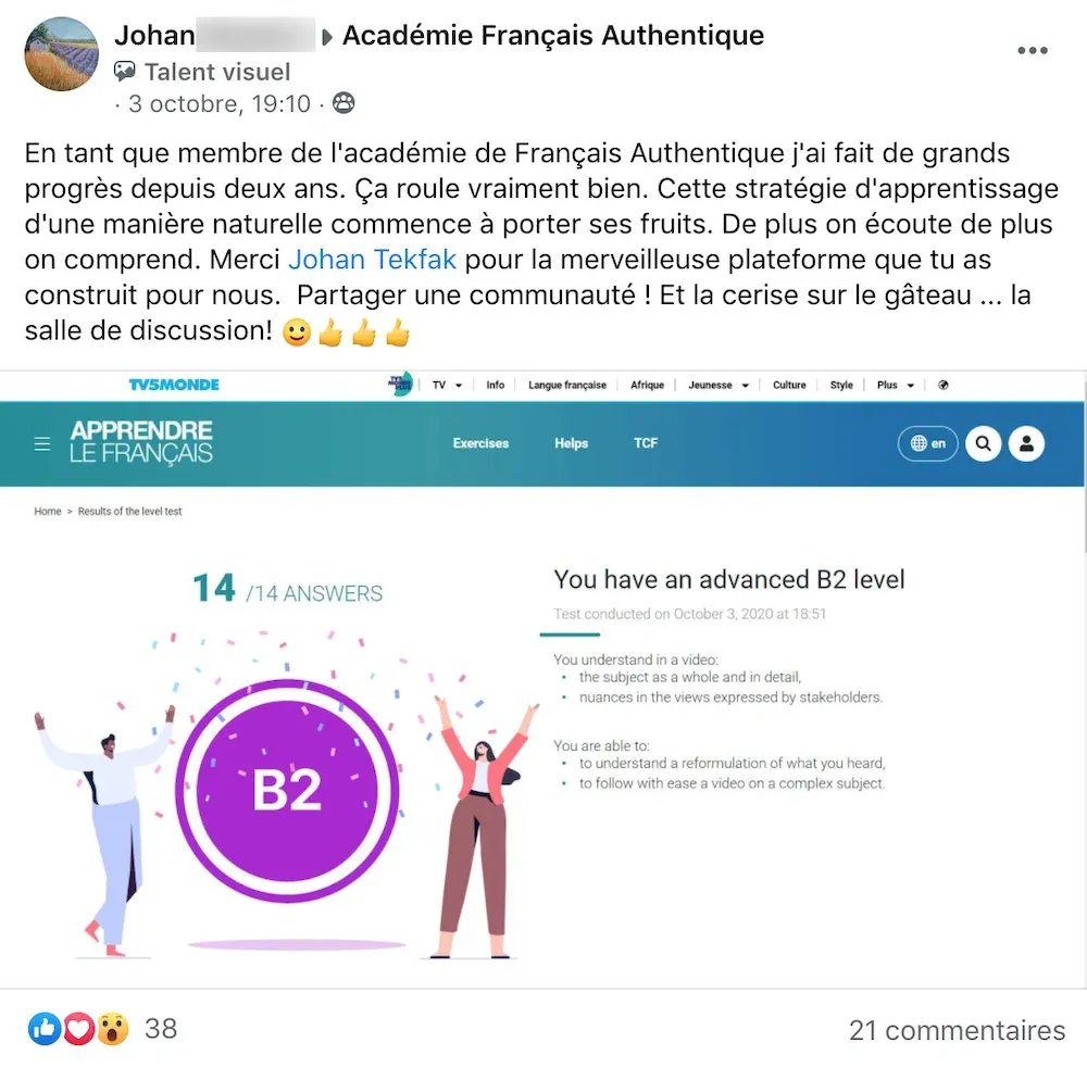 Témoignage d'un membre de l'Académie Français Authentique