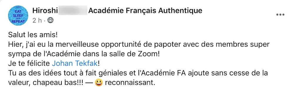 Témoignage d'un membre de l'Académie Français Authentique