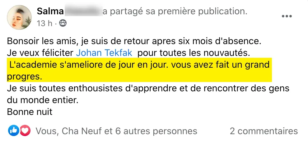 Témoignage d'un membre de l'Académie Français Authentique