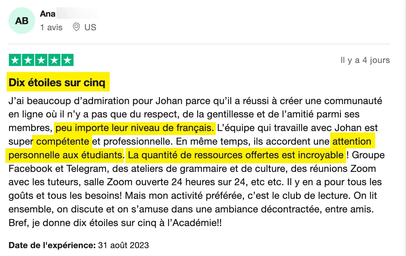 Témoignage d'un membre de l'Académie Français Authentique
