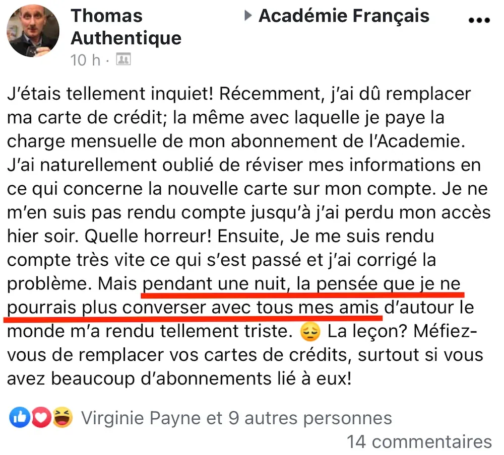 Témoignage d'un membre de l'Académie Français Authentique